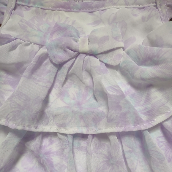FAO Baby Girl's Chiffon Ruffled Romper Lavender Floral sz 3-6 Months - Picture 3 of 4